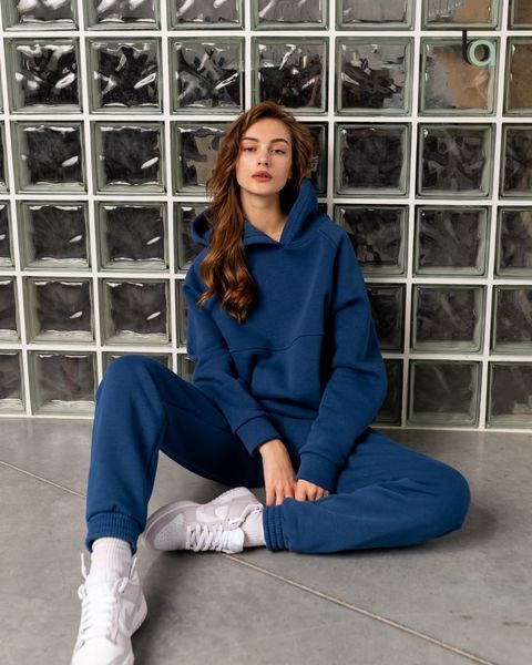 жіночий теплий костюм "флоу", індиго 4XL 1102-indigo фото