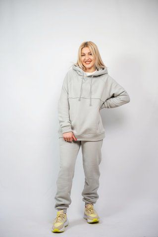 жіночий теплий костюм "флоу", сірий 3XL 1102-с фото